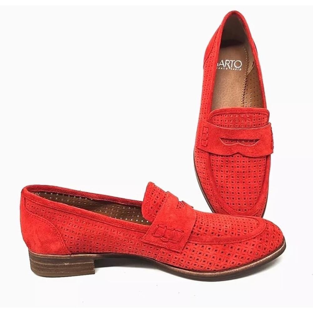 New Franco Sarto A-Jolette5 Perforated Suede Leather Flat Penny Loafers EU6 $125 - Picture 3 of 12